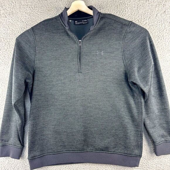 Under Armour 1/4‎ Zip Pullover Mens XL Gray Coldgear Outdoor Athletic Run Gym - Picture 1 of 10